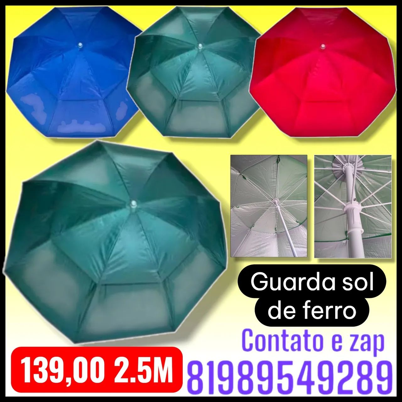 Guarda de ferro 2.5M azul ,vermelho e verde 