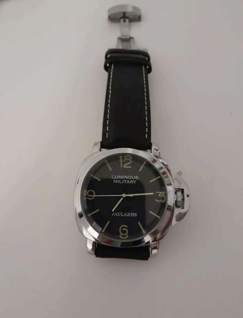 Relógio masculino automático com pulseira em couro legítimo  - Foto 4