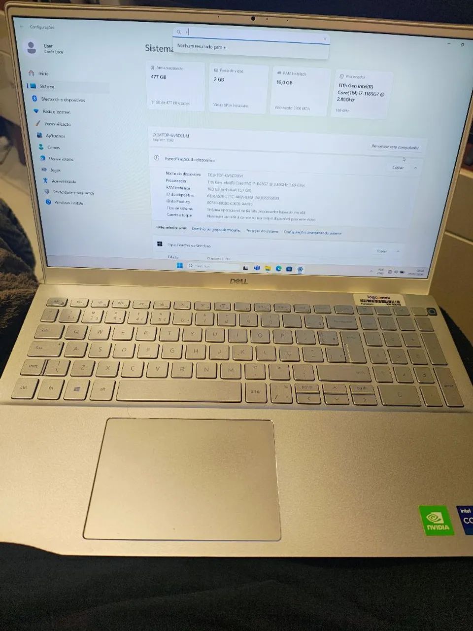 Notebook Dell Inspiron 16gb ram, core i7, SSD 3200MB/s