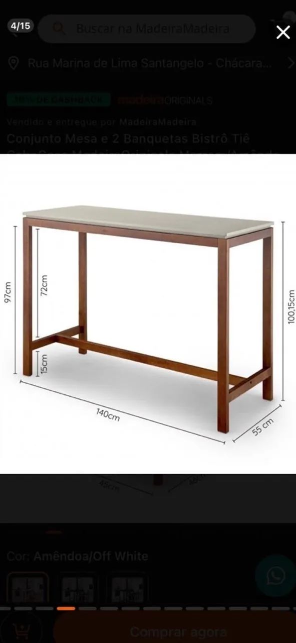Mesa com 4 banquetas  - Foto 4