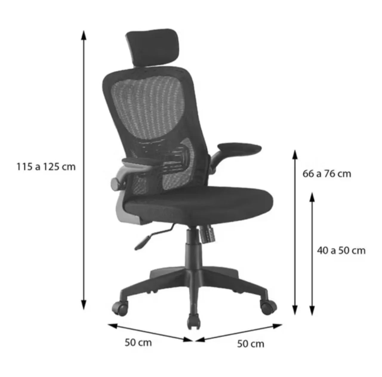 Cadeira para escritório preta com encosto de lombar - Foto 3