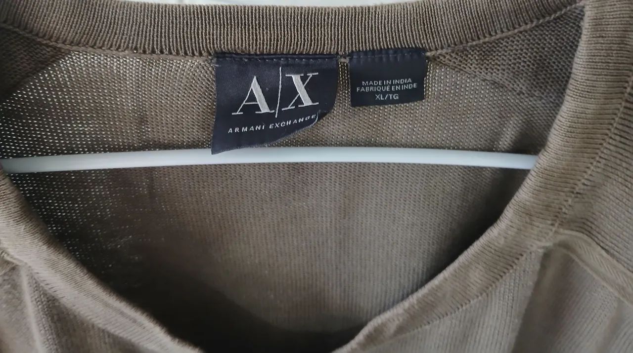 Blusa Armani Exchange Bege Tam. XL Frete Gratis - Foto 4