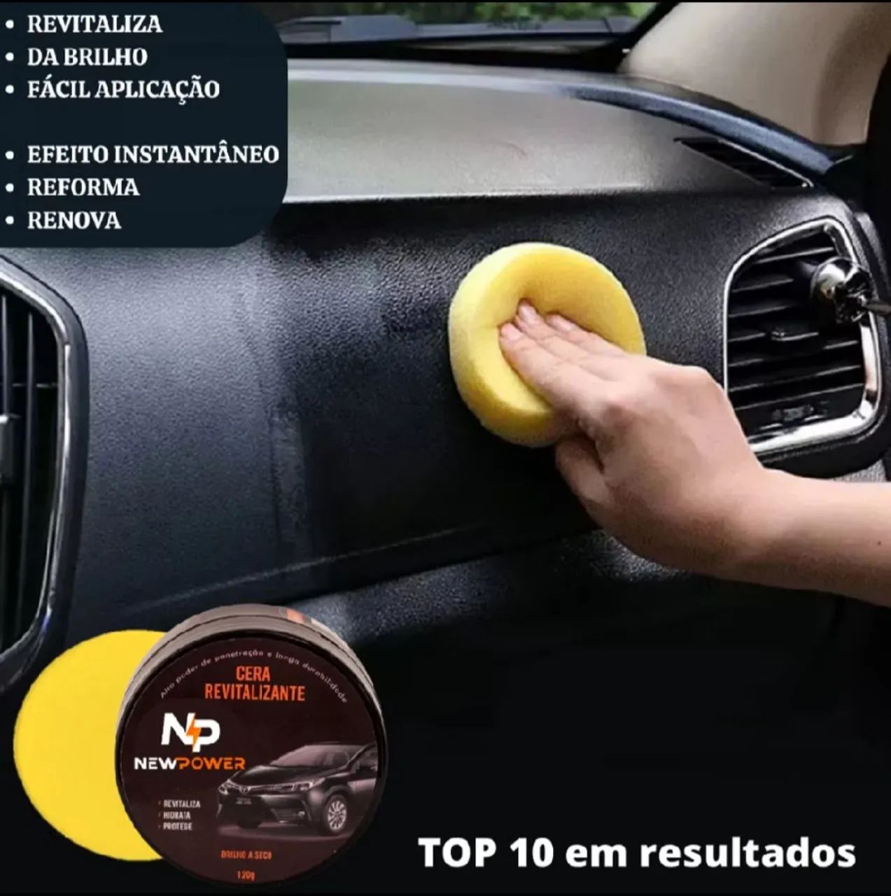 Revitalizador Cera de Plásticos NewPower Renova Parachoque.