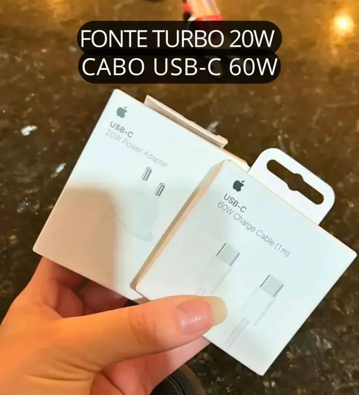 Kit carregador apple usb-c 20w e cabo 60w 1m - Foto 4