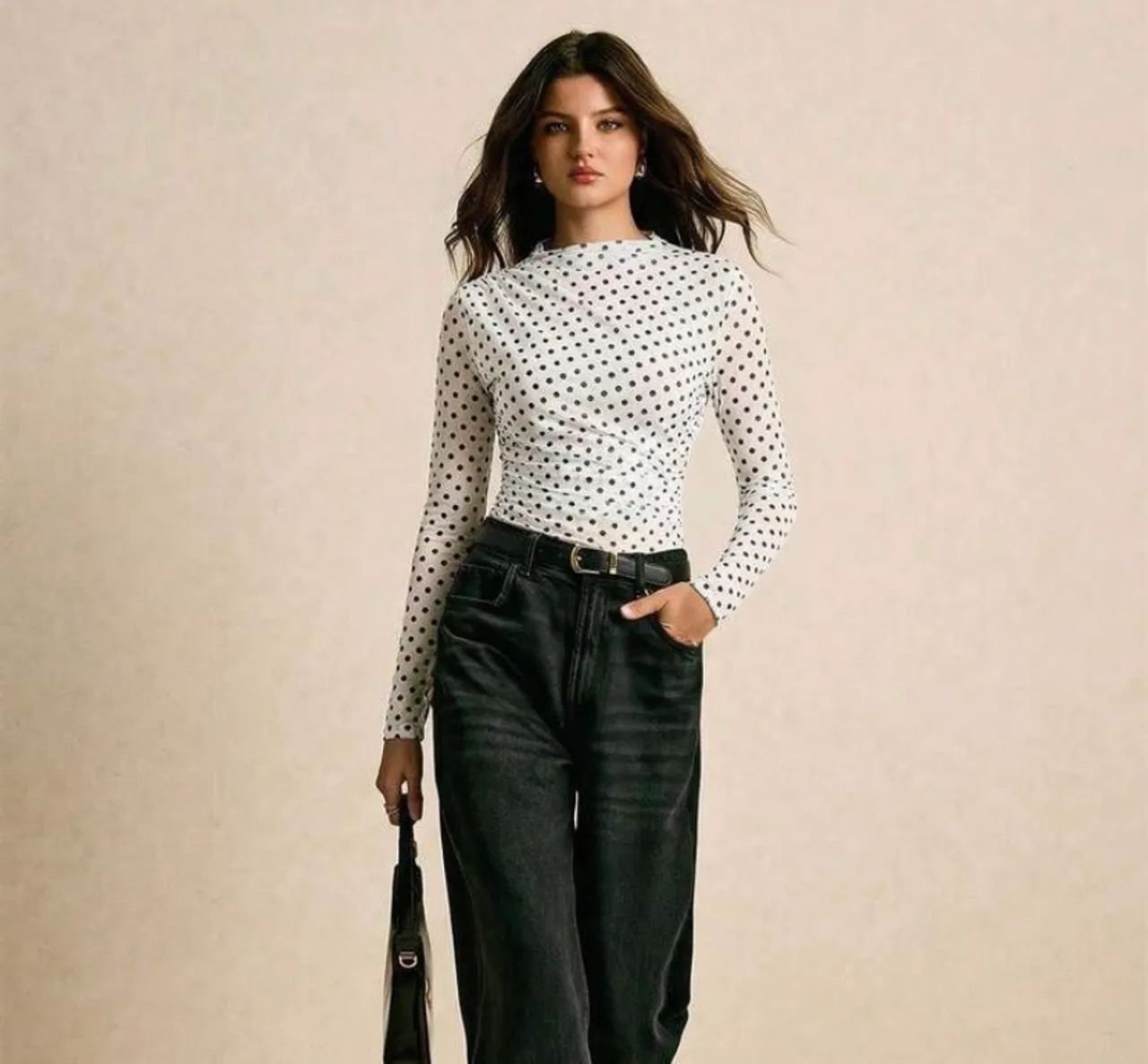 Blusa poá branca inclui top  - Foto 2