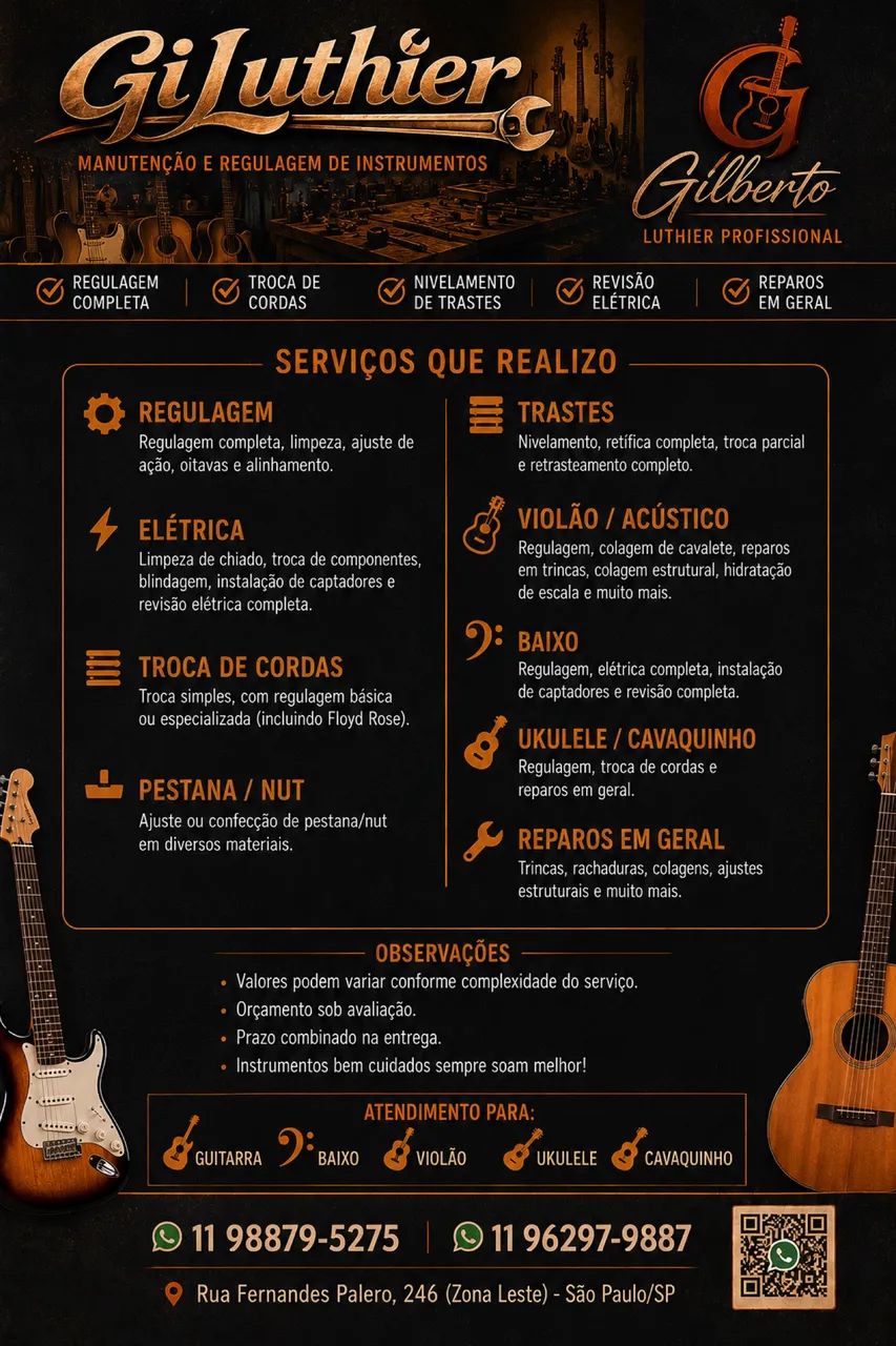 GilLuthier Manutenção e cuidado com seu instrumento - Foto 2
