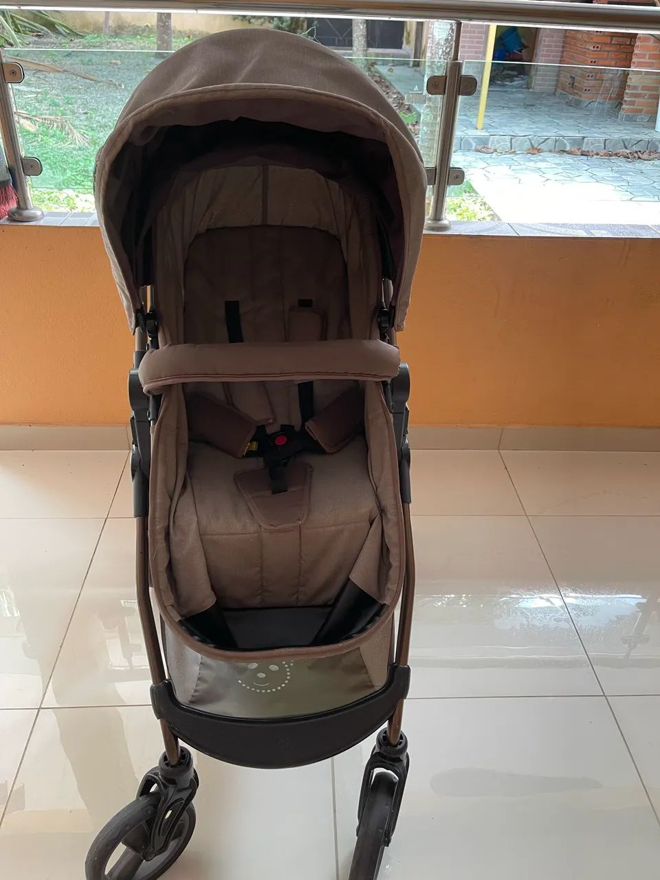 Carrinho de bebê 3 em 1 + bebê conforto com base marca galzerano olympus