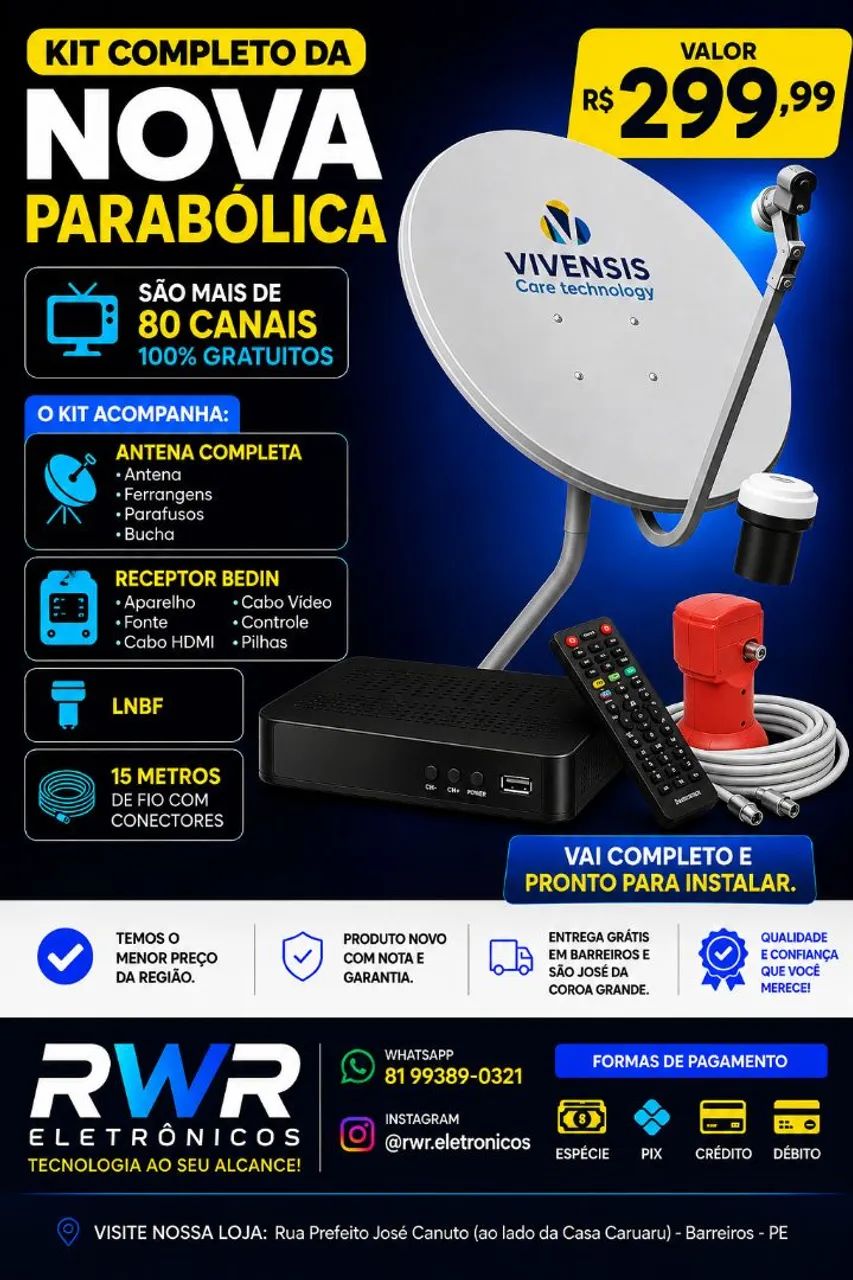 Kit Nova Parabólica (RWR SOM) - Foto 2
