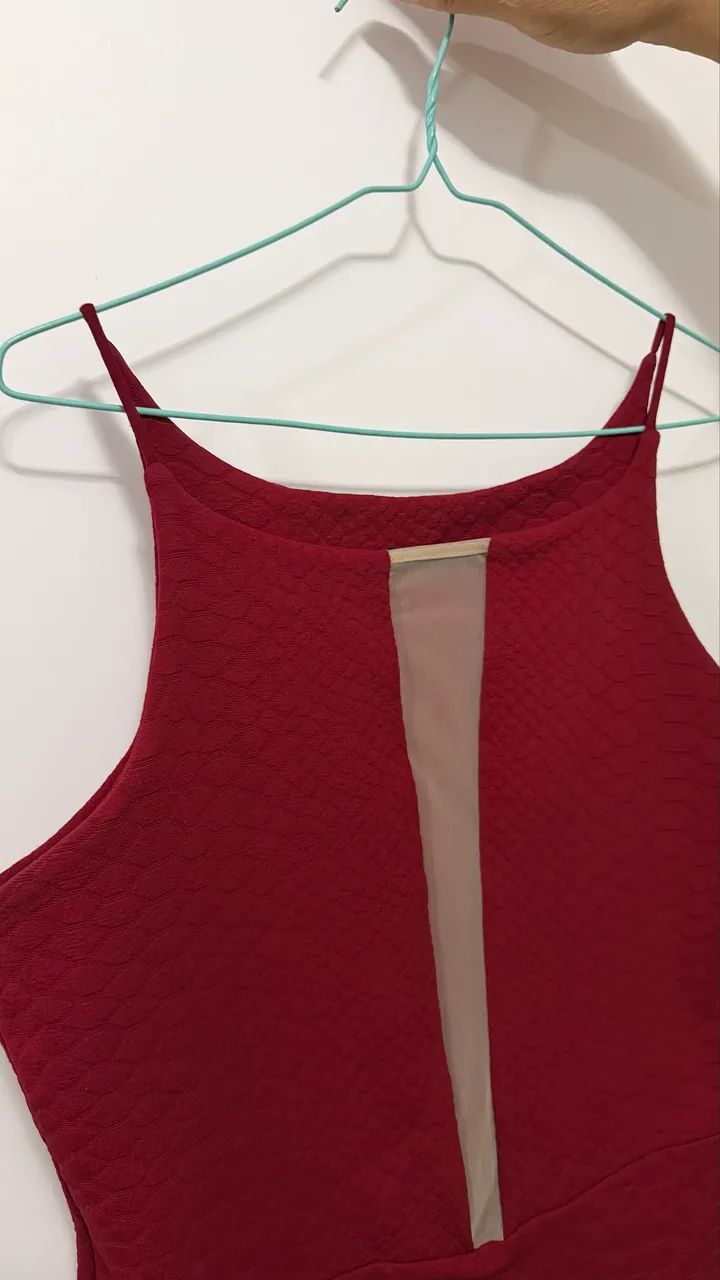 Vestido Vinho Damyller com decote  - Foto 2