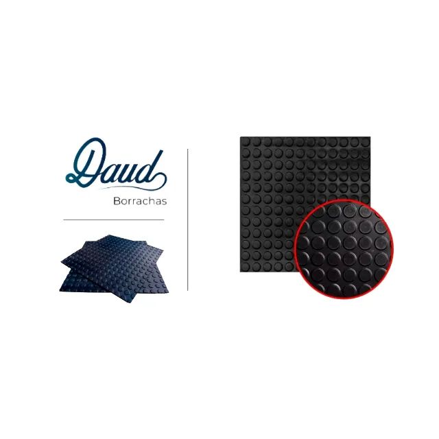 PROMOÇÃO - Piso de Borracha Antiderrapante Tipo Moeda 500 X 500 X 30mm - DAUD 