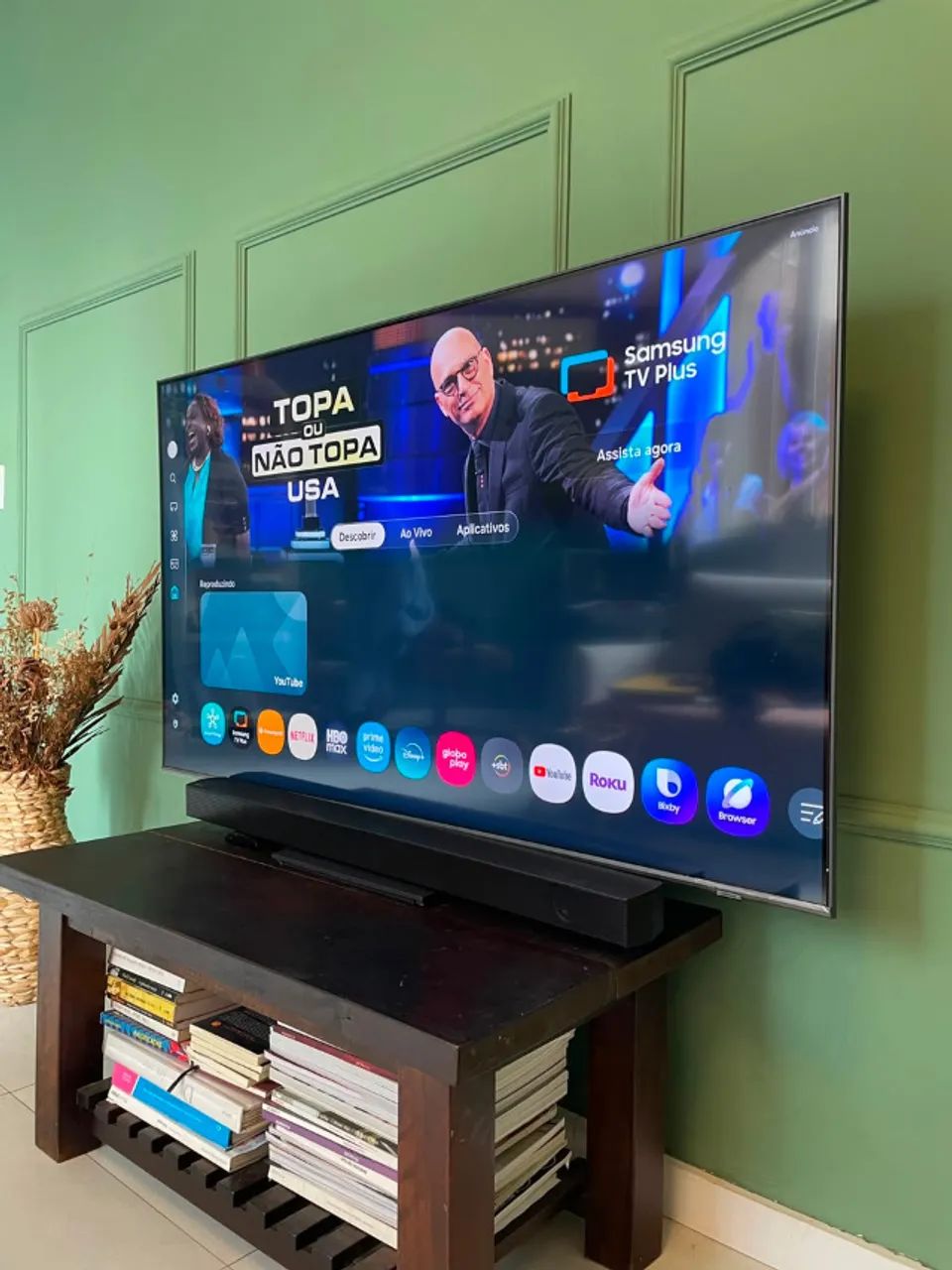 Smart TV Samsung 55" QLED 4K praticamente nova - Foto 3