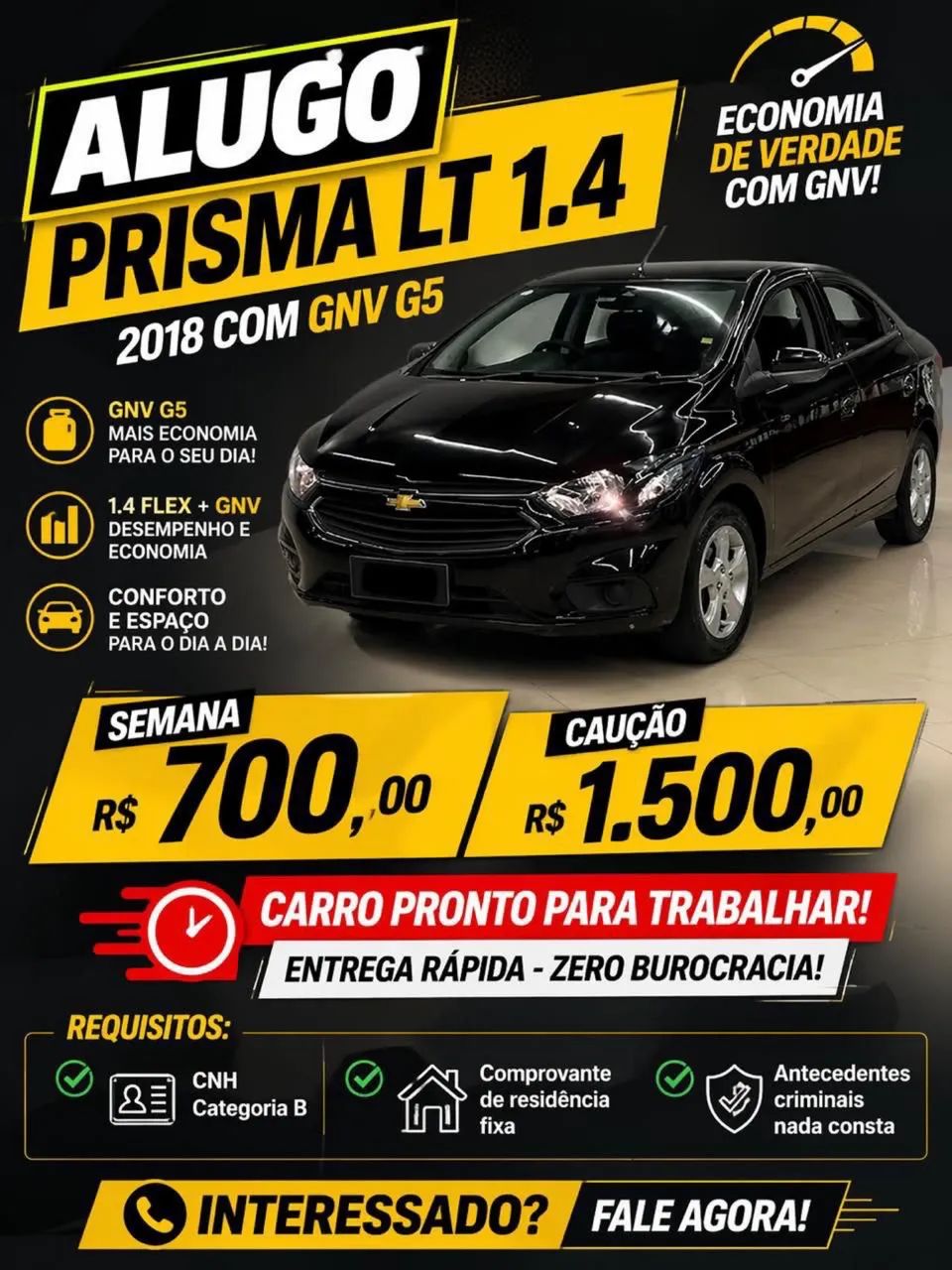Alugo prisma 2018 LT 1.4 com Gnv (pronta retirada ) oportunidade 