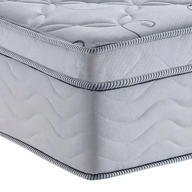 Kit de Colchão Casal Molas Ensacadas Branco e Cama Box Baú Marrom - Foto 2