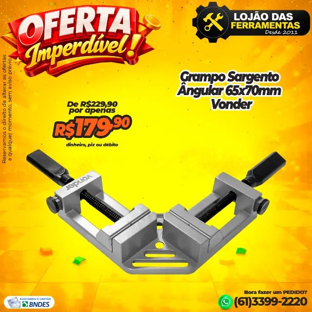 Grampo Sargento Angular 65x70mm Vonder 