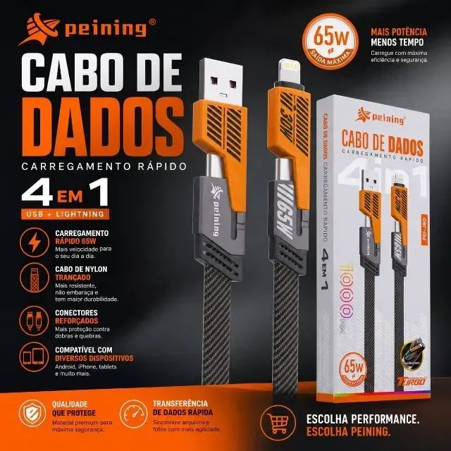 CABO USB TURBO 4 EM 1 MULTIUSO