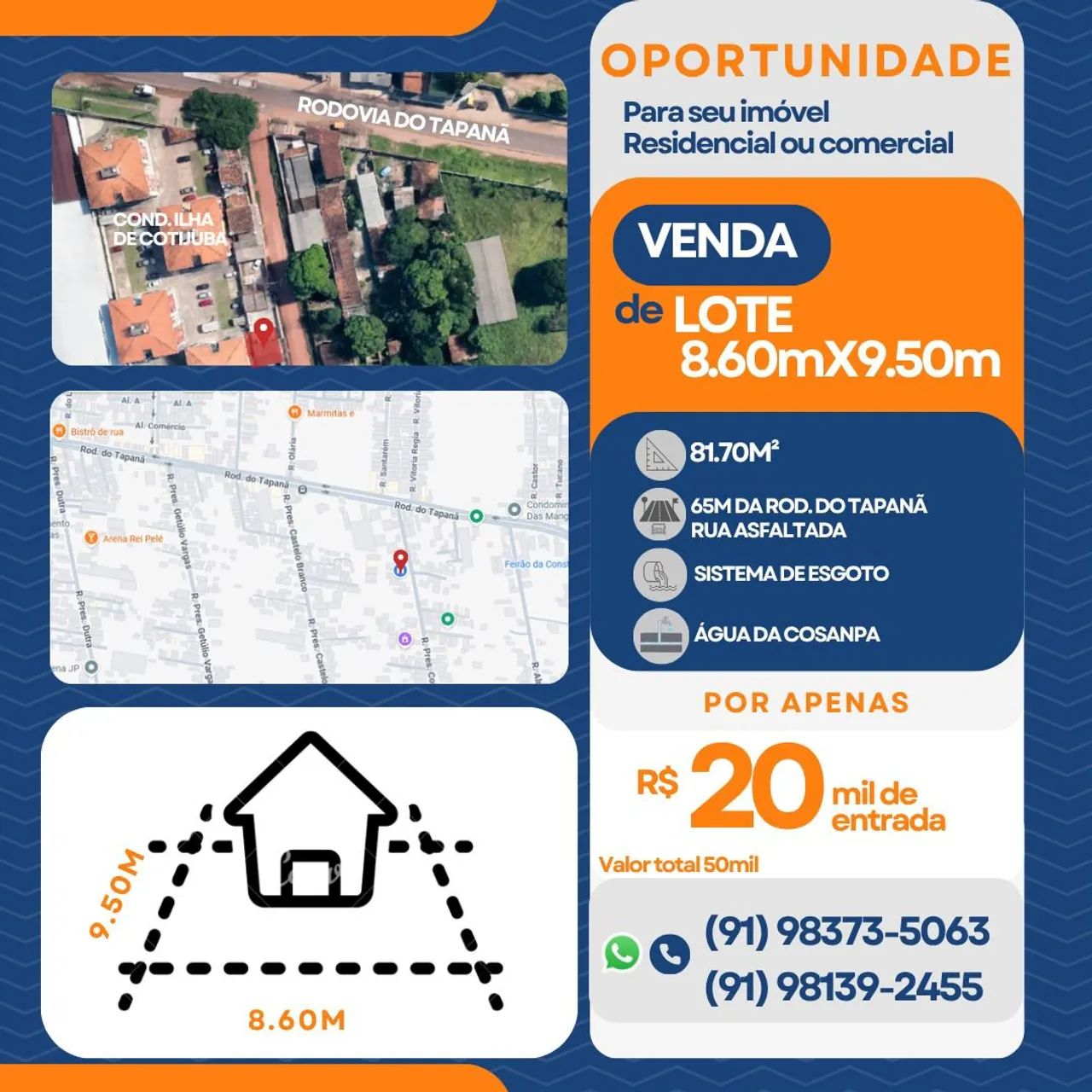VENDO UM TERRENO NO TAPANÃ 