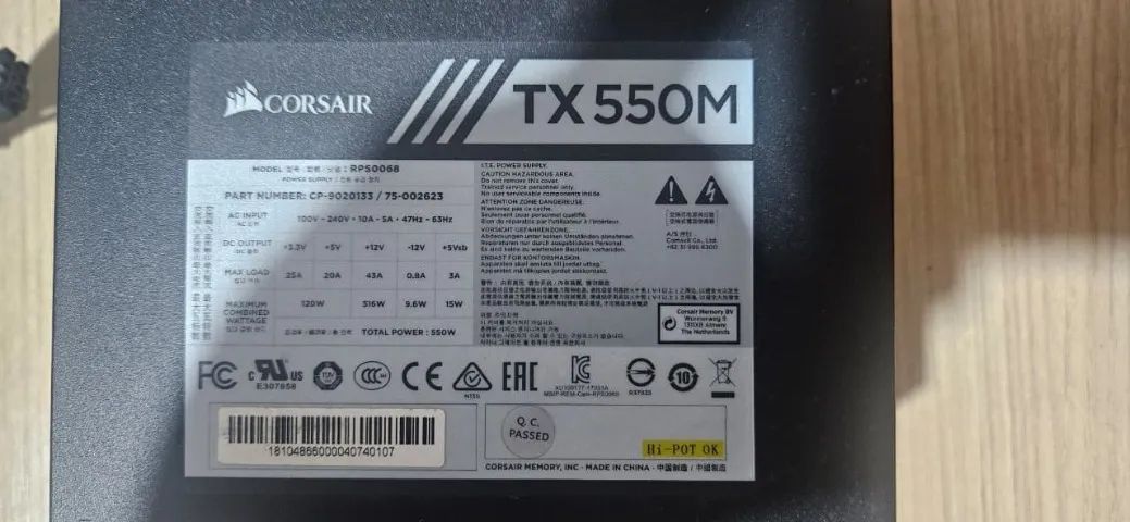 Fonte Corsair TX550M