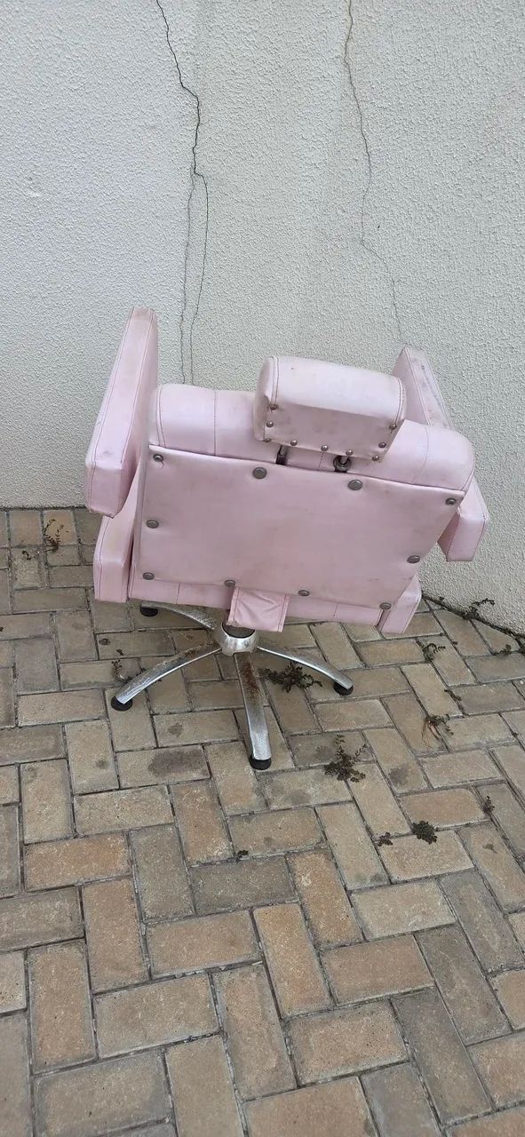 Cadeira de salão de beleza rosa - Foto 2