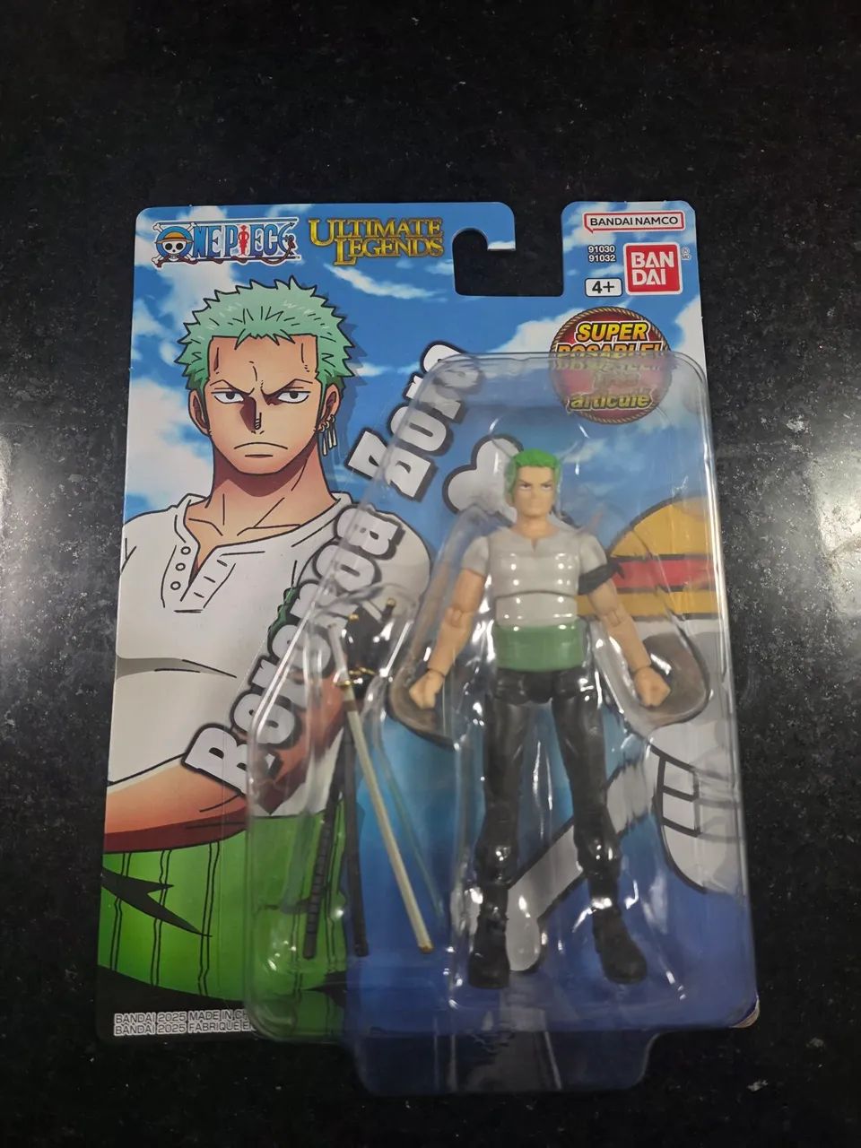 One Piece. Boneco Roronoa Zoro 12CM Com Acessórios<br><br>12cm Com Acessório