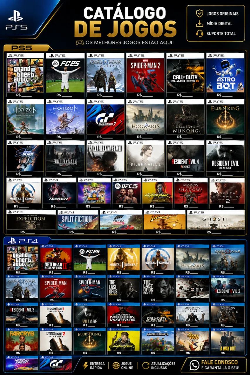 jogos ps4 e ps5 midia digital