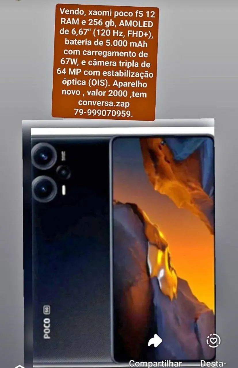 Vendo celular poco f5