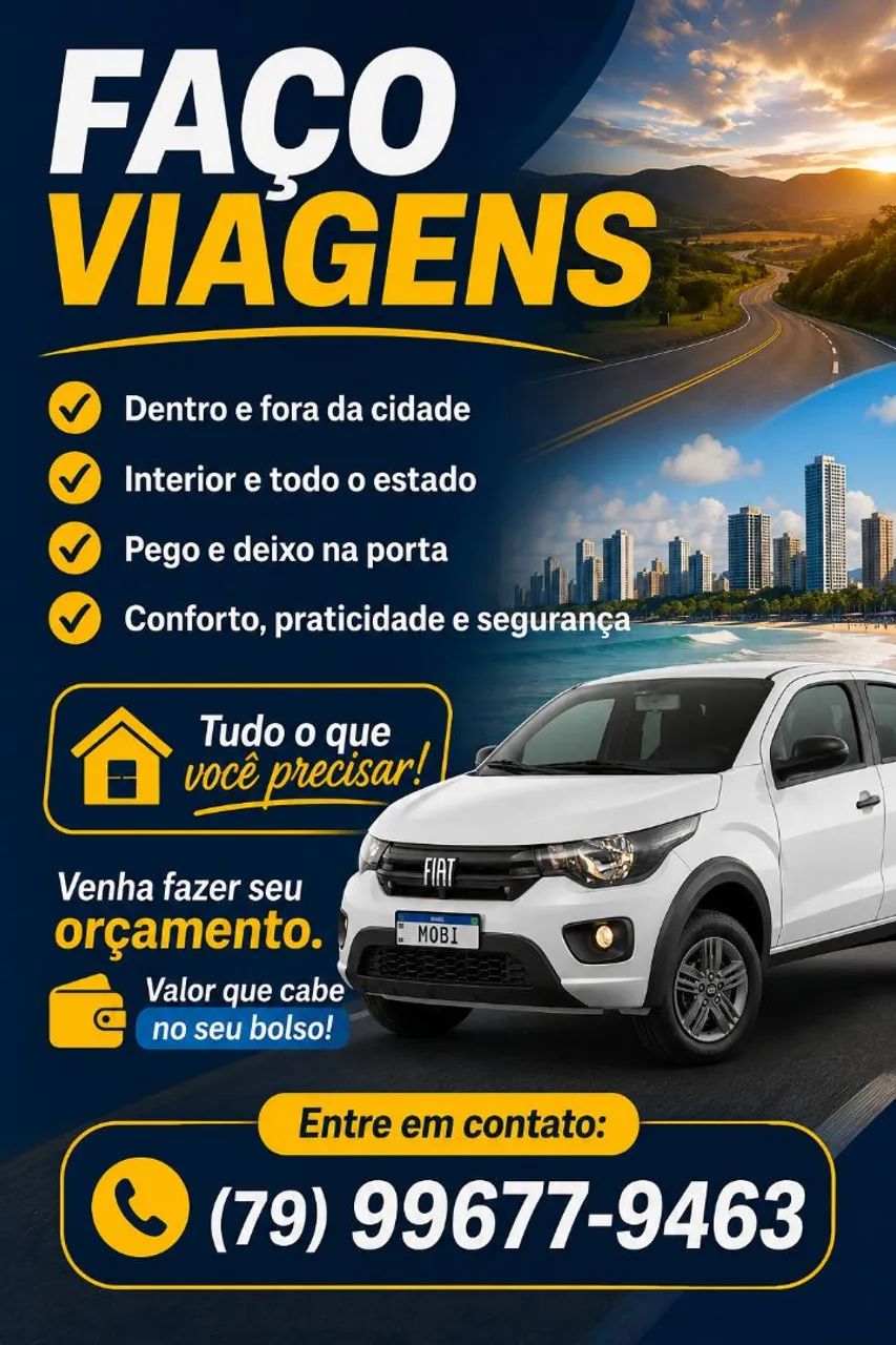 Viagens pra todo o estado e fora do estado 