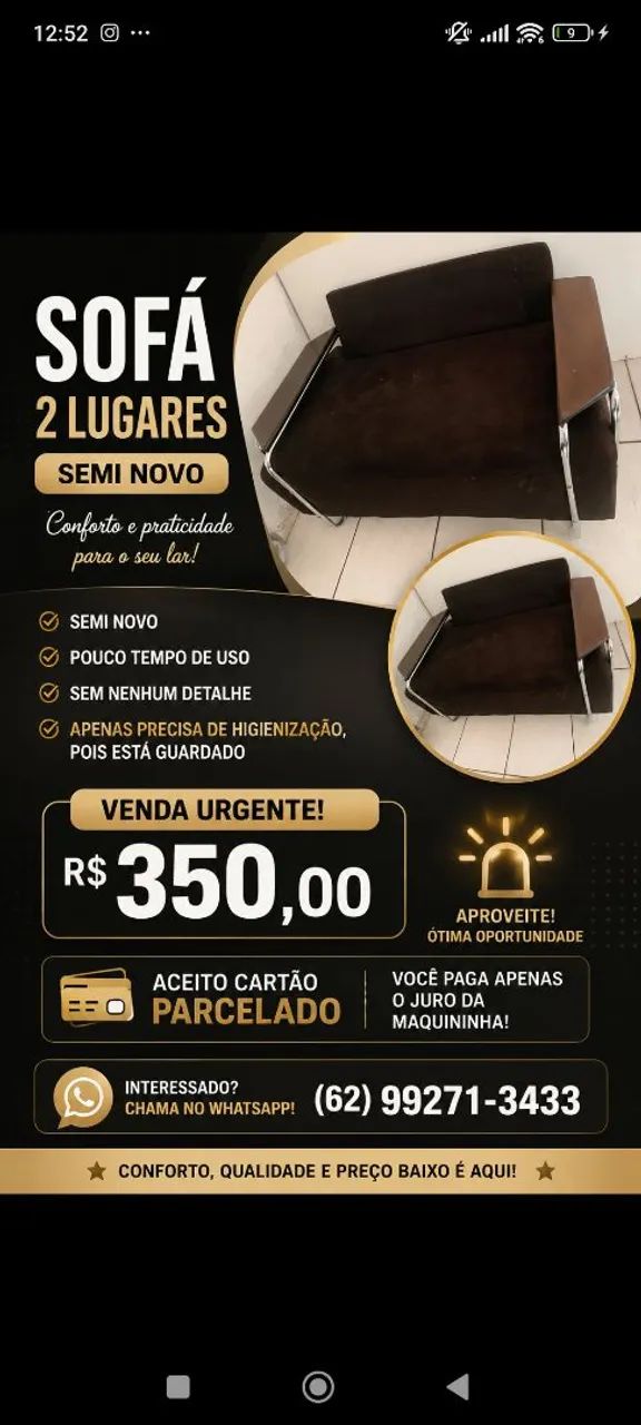 Sofá 2 lugares 