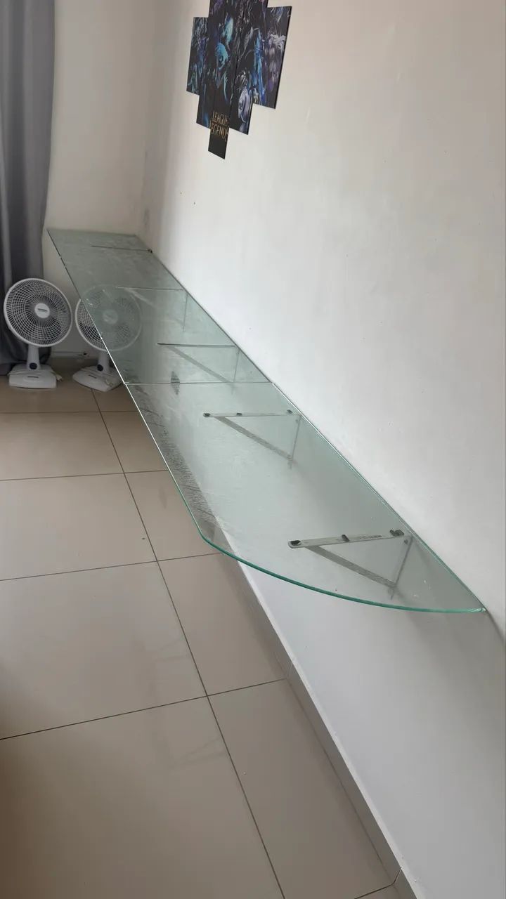 Mesa de vidro 2M x 50cm  - Foto 2