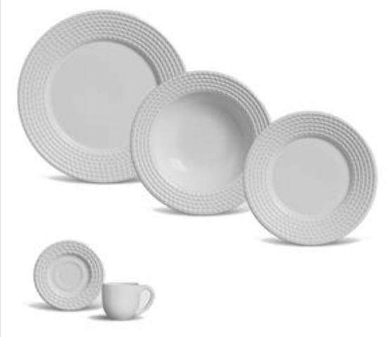 Jogo de Jantar em Porcelana Branca Novo