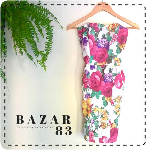 Vestido midi floral tomara-que-caia