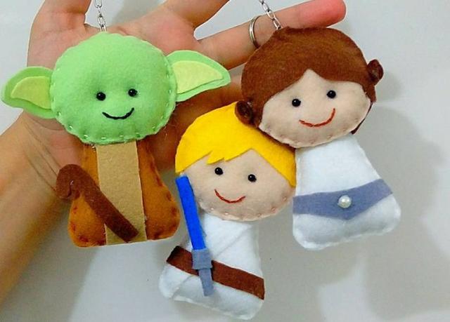 Chaveiros de feltro Star Wars Caprichados