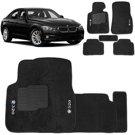 Tapete Carpete BMW 320i 2013 à 2020 Preto 5 Peças