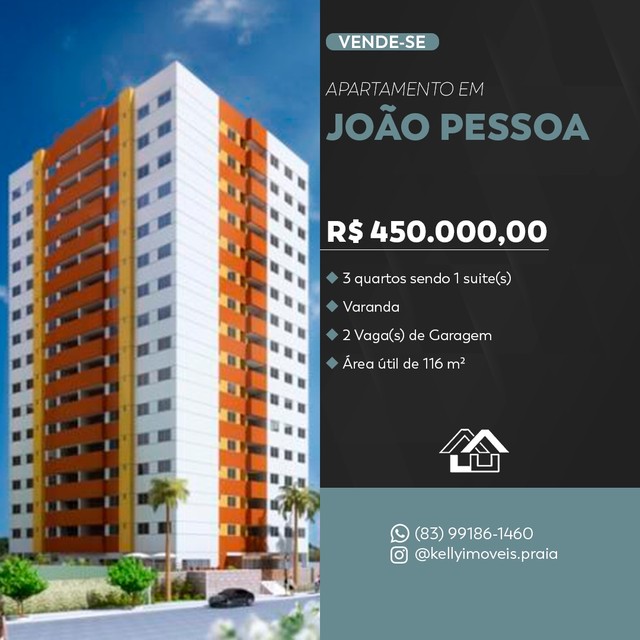 Apartamento para venda possui 116 metros quadrados com 3 quartos em Tambauzinho - João Pes