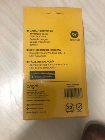  Mouse USB Bright novo na caixa 415985415971164161