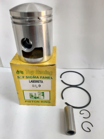 Pistão 64 mm Lambretta 175 cc - adaptação p/ biela curta - (2 anéis + pistão)