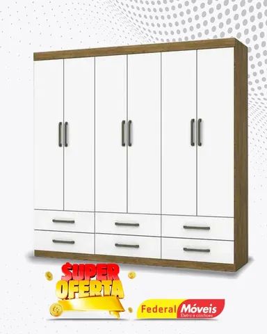 Guarda Roupa 6 Portas 6 Gavetas Super Lindo Fazemos Entrega
