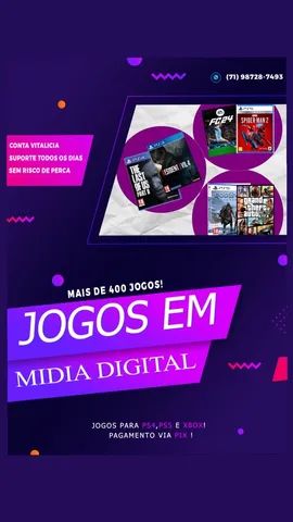 ps5 midia digital com 11 jogos e 2 controles - Videogames - Weissópolis,  Pinhais 1243736204