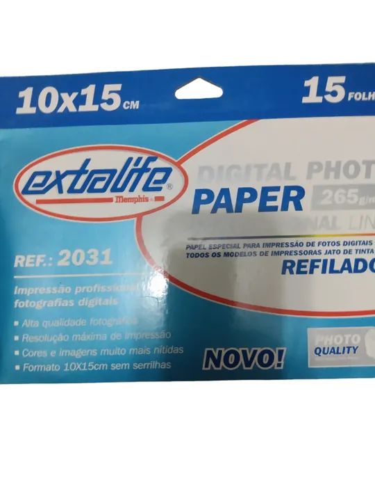 Papel  Extralife Refilado  Para Foto 10x15 15 Folhas - Novo - Foto 3