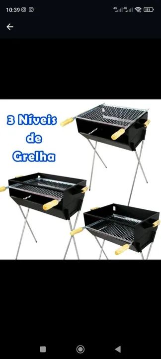 Churrasqueira 50x25 A carvão  - Foto 3