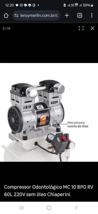 Compressor de Ar Odontológico / Novo - Foto 5