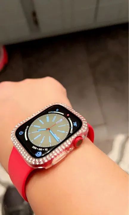 Case De Proteção C/Vidro Temperado e Strass, Apple watch e Linha IWO. Várias Cores - Foto 3