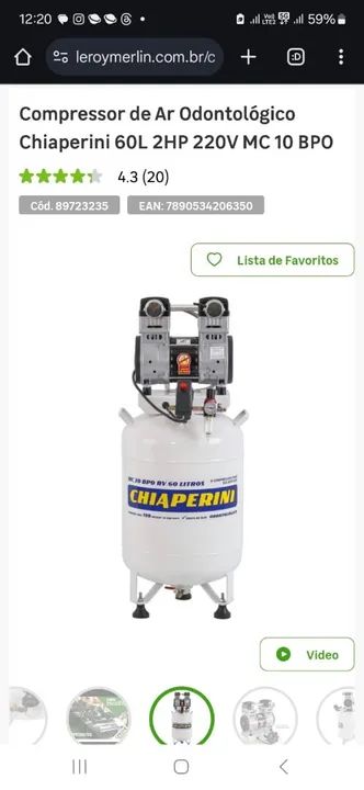 Compressor de Ar Odontológico / Novo