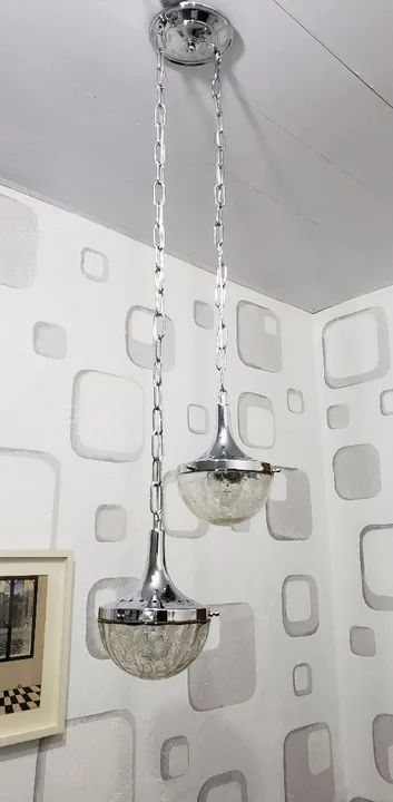 Lustre pendente duplo antigo anos 70