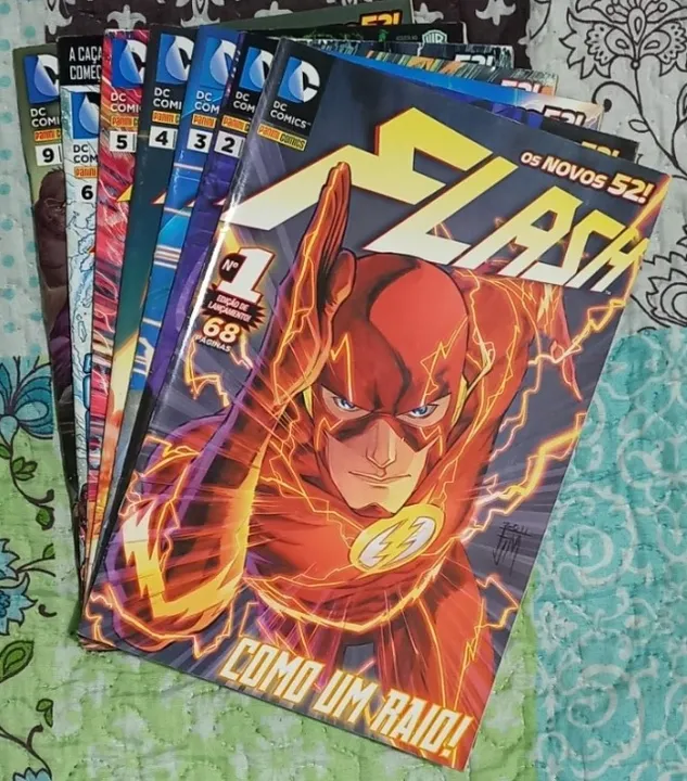 FLASH OS NOVOS 52 EDIÇÕES 1 A 9 SEM 7 E 8 QUADRINHOS HQS SUPER HEROIS DC COMICS PANINI