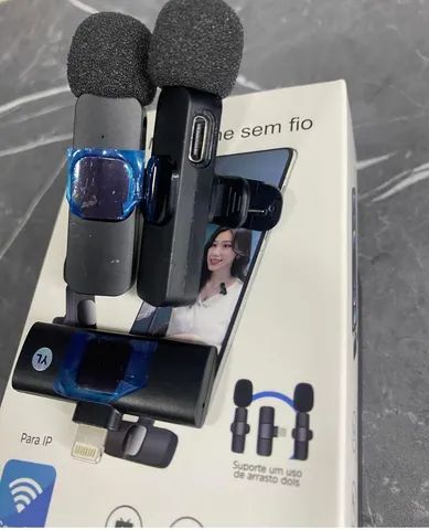 Microfone de Lapela Sem Fio iPhone e Ios Duplo