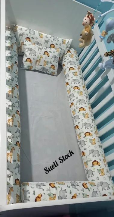 Kit Berço Completo para Bebê - Rosa com Flores - Foto 6