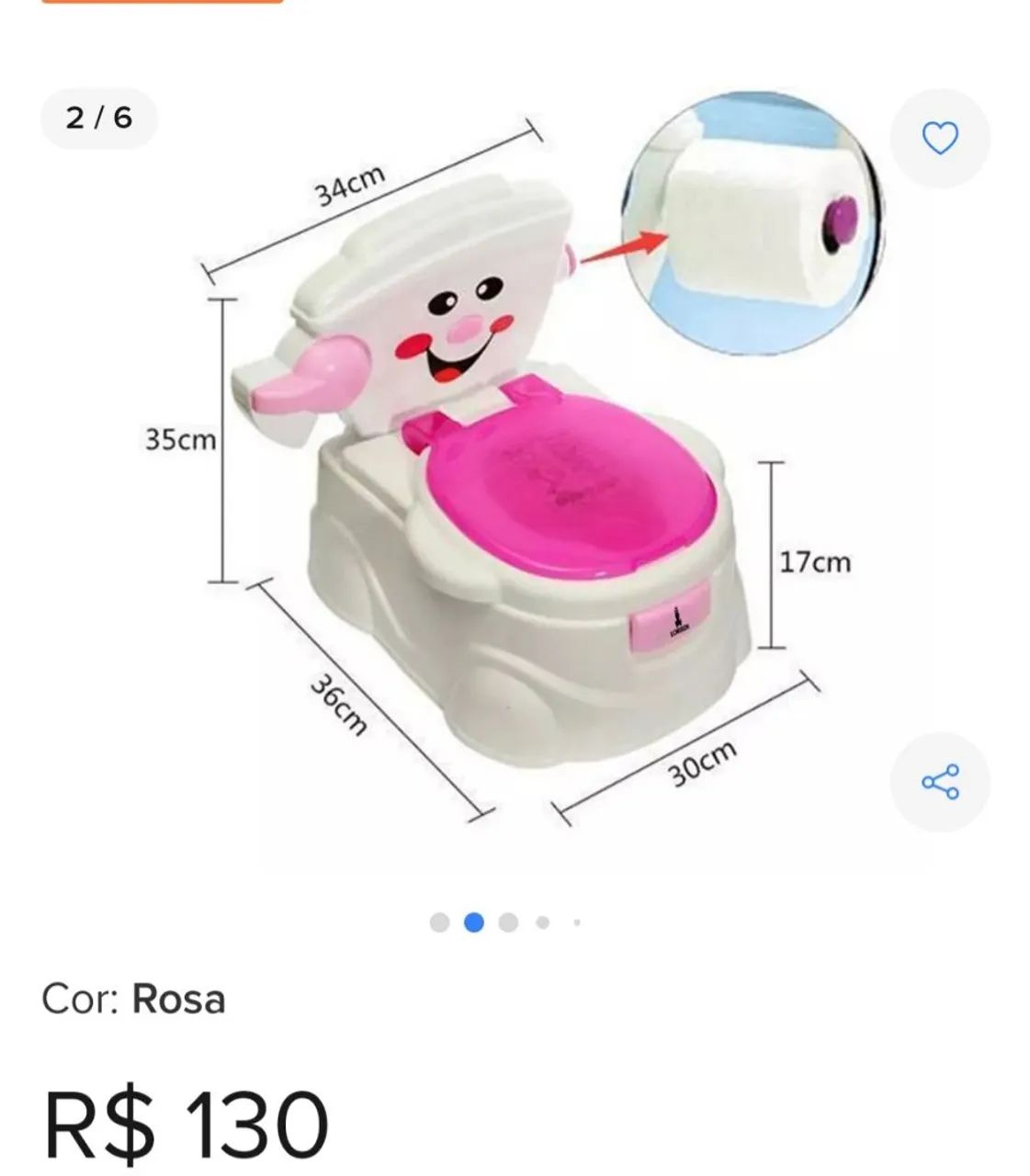    Troninho infantil -Rosa e Branco - Foto 4
