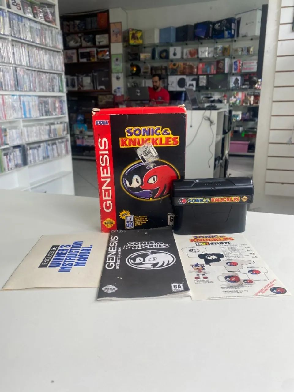 JOGO SONIC E KNUCKLES NA CAIXA SEMINOVO - MEGA DRIVE