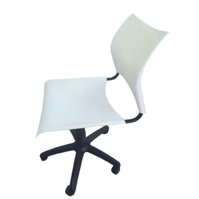 Cadeira Branca Giratória Design Decorativo Encosto Anatômico com Apoio Lombar para 120kg - Foto 2