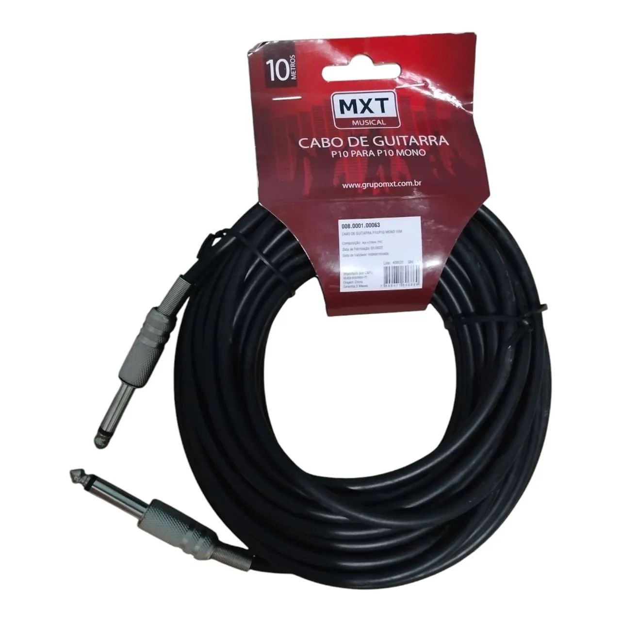 Cabo de Guitarra P10 para P10 Mono 10 Metros MXT
